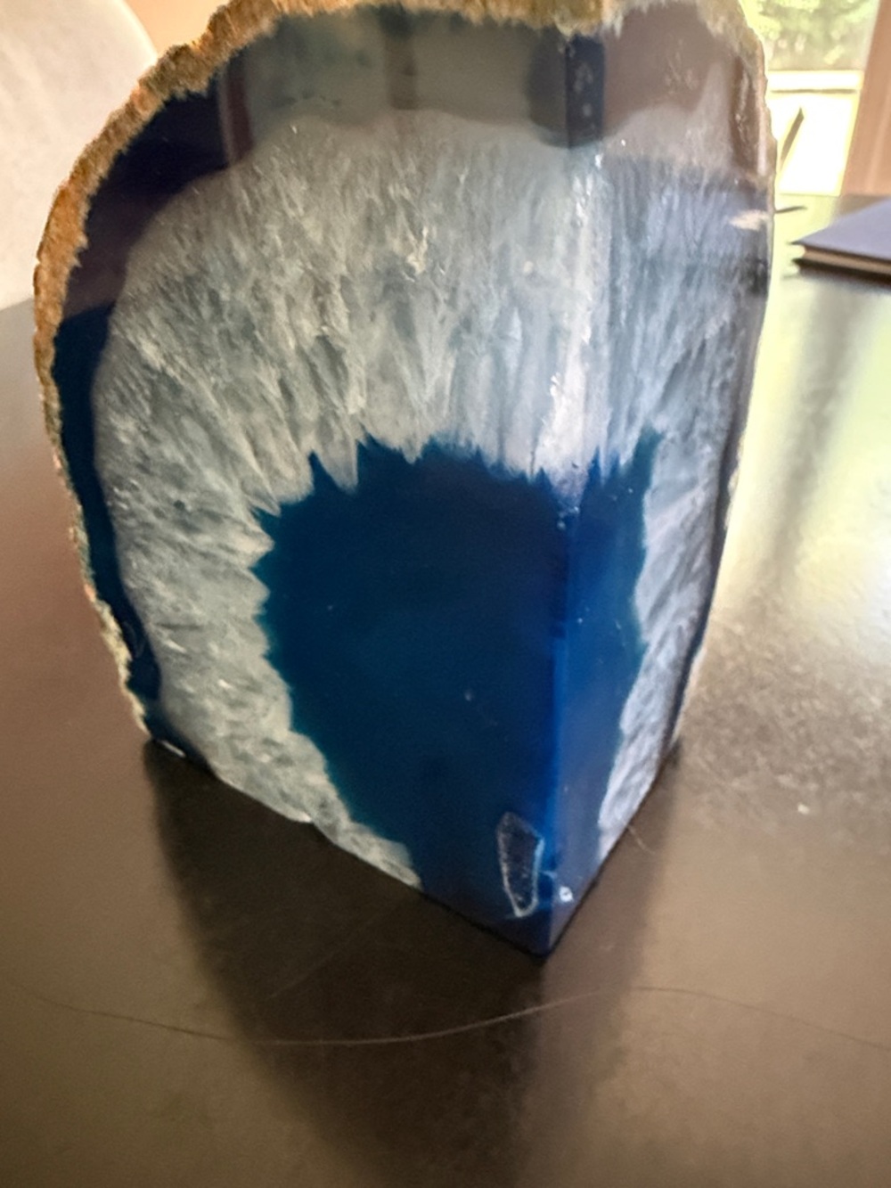 Decorative Blue Agate Geode Accent - Home Art